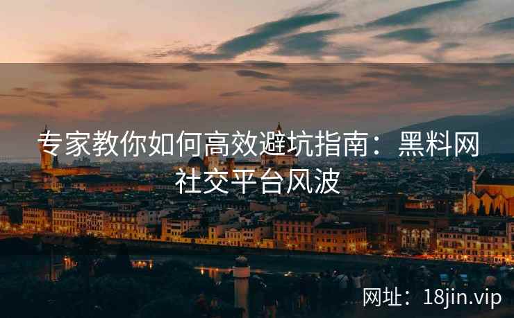 专家教你如何高效避坑指南：黑料网社交平台风波