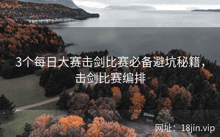 3个每日大赛击剑比赛必备避坑秘籍，击剑比赛编排