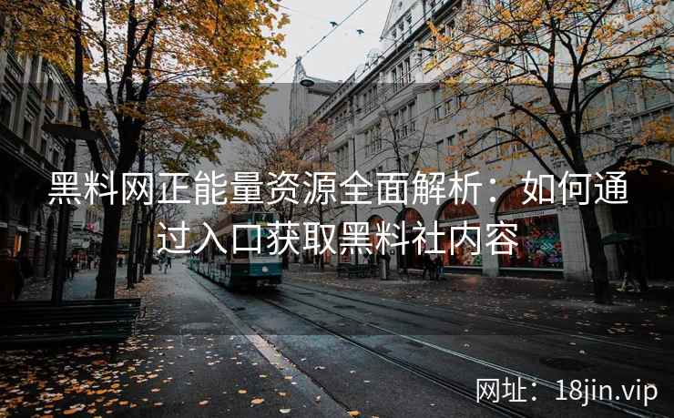 黑料网正能量资源全面解析：如何通过入口获取黑料社内容