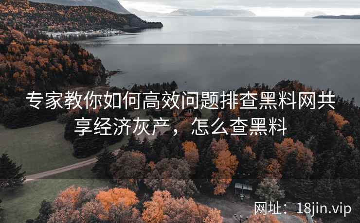 专家教你如何高效问题排查黑料网共享经济灰产，怎么查黑料